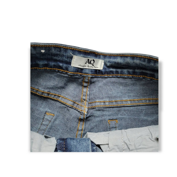 AQ American Quality Denim High Rise Straight Distressed Dyed Jeans Women Sz 20 - Picture 4 of 6